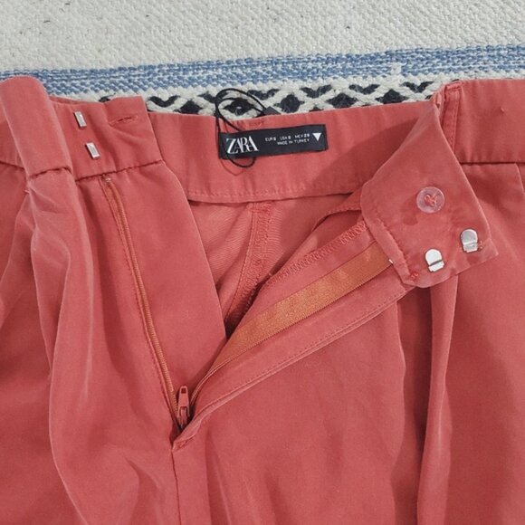 ZARA Lyocell Super Soft Wide-Leg Pleated Trouser Pants- Size S/ Mex 26 - Picture 15 of 15